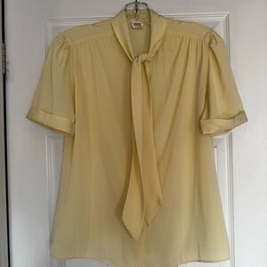 Butter Yellow Bow Blouse Medium